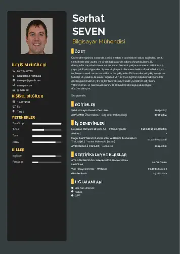 Bilgisayar Mühendisi CV Örnekleri cv indir